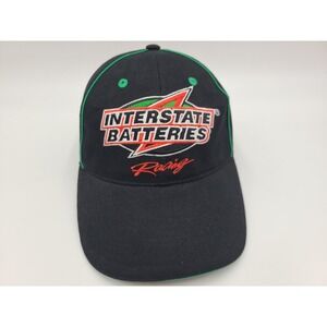 Vintage Bobby Labonte #18 Interstate Batteries Racing Mesh Strapback Hat Cap Men